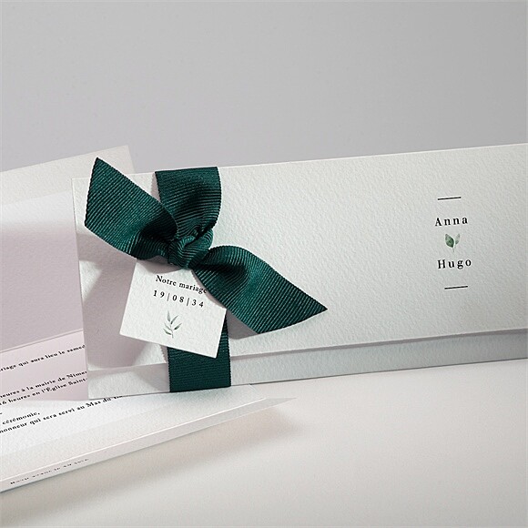 Faire-part mariage Emeraude pochette réf.N94188