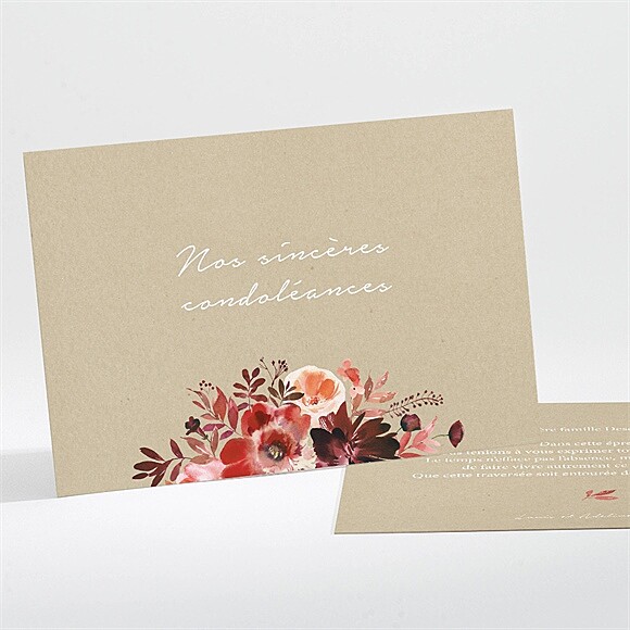 Carte de condoléances décès Fleurs automnales réf.N111381
