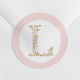 Sticker Geburt Blumen Alphabet ref.N360989