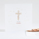 Einladung Taufe Blumenmosaik - Gold ref.N351431