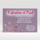 Carton d'invitation mariage Violet et papillons réf.N12042