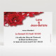 Carton d'invitation mariage Roses rouge et perles réf.N120106