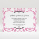 Carton d'invitation mariage Tenue de Gala réf.N120108
