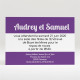 Carton d'invitation mariage Jolies rayures violettes réf.N120154