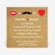 Carton d'invitation mariage Rouge à lèvres et moustache réf.N300133