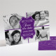 Faire-part mariage Médaillon violet et photos réf.N14120