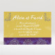 Carton d'invitation mariage Medaillon jaune et violet réf.N120252