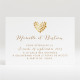 Carton d'invitation mariage Coeur doré réf.N120310