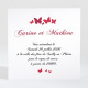Carton d'invitation mariage Papillons en coeur réf.N300713